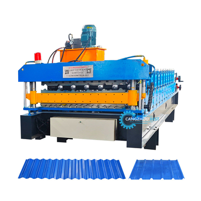 0.6mm Roof Sheet Roll Forming Machine By Delta PLC Para Grandes Projetos
