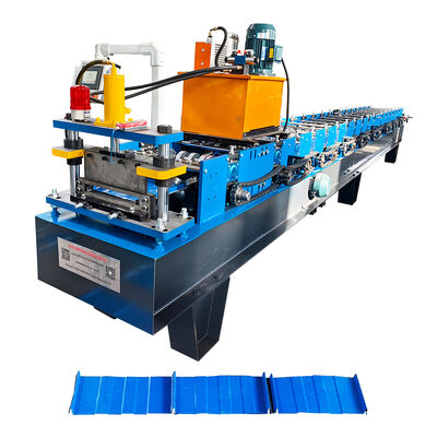 Máquina formadora de rolo de painel de telhado com travamento automático