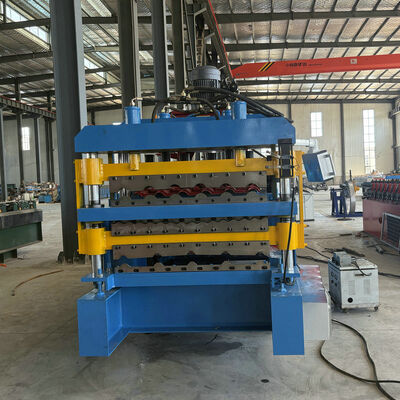 Profil de aço galvanizado África Máquina de moldagem de rolos de telhado de três camadas popular