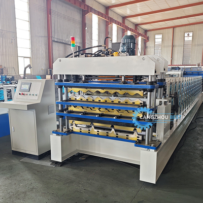 Máquina de corte hidráulica de telhado de três camadas corrugada Tr4 Tr5 para o Peru