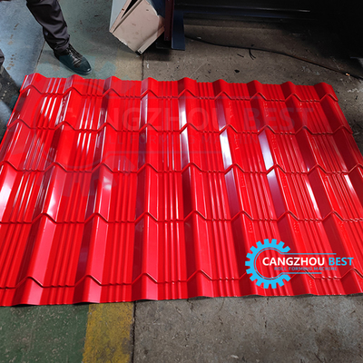 Rolo de aço trapezoidalmente do telhado da cor IBR que forma o dispositivo hidráulico do corte da máquina