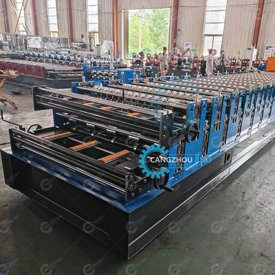 Máquina de fabricação de folhas onduladas de alta velocidade e folhas trapezoidais para cortador de serras voadoras de perfis