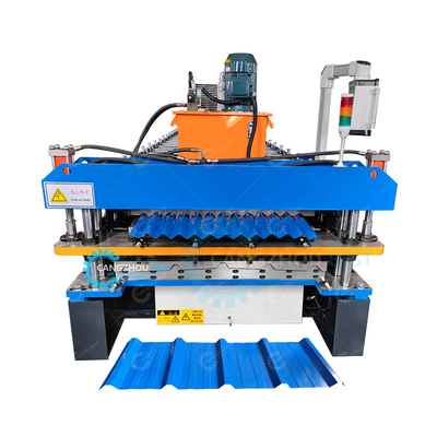 Máquina de fabricação de folhas onduladas de alta velocidade e folhas trapezoidais para cortador de serras voadoras de perfis