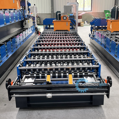 Máquina de moldagem de folhas de telhado de perfil corrugado de 3 kW a motor de cadeia PPGI