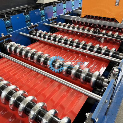 Máquina de moldagem de folhas de telhado de perfil corrugado de 3 kW a motor de cadeia PPGI