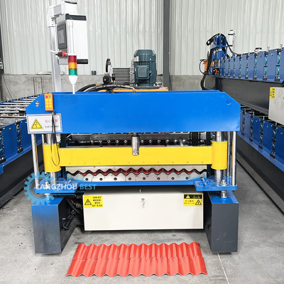 Máquina de moldagem de folhas de telhado de perfil corrugado de 3 kW a motor de cadeia PPGI