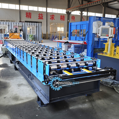 Máquina de moldagem de folhas de revestimento de telhados de metal de controlo plc hidráulico para materiais de construção