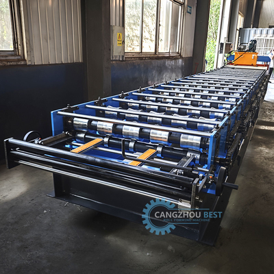 Máquina de moldagem de folhas de revestimento de telhados de metal de controlo plc hidráulico para materiais de construção