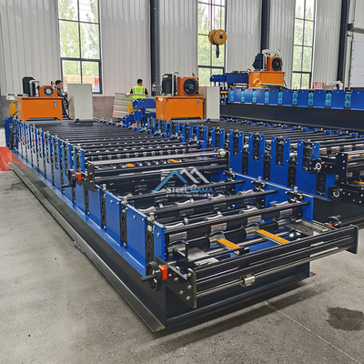 Potência hidráulica 5.5kw Roofing de cor de camada dupla IBR Corrugated Tile Roll Forming Machine