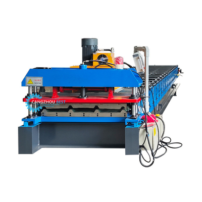 Máquina de corte hidráulico de rolos de aço galvanizado de camada dupla de telhado de 5.5kw