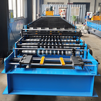 Máquina de corte hidráulico de rolos de aço galvanizado de camada dupla de telhado de 5.5kw