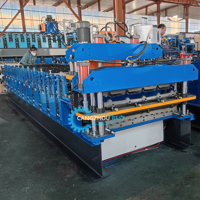Máquina de moldagem automática de folhas de telhado de duas camadas controlada por Delta PLC