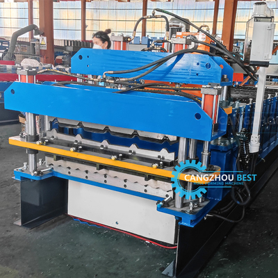 Máquina de moldagem automática de folhas de telhado de duas camadas controlada por Delta PLC
