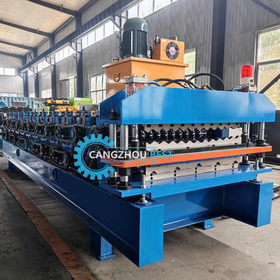 Máquina de moldagem de telhado de metal de camada dupla de dois perfis em um rolo 5.5 kW Potência