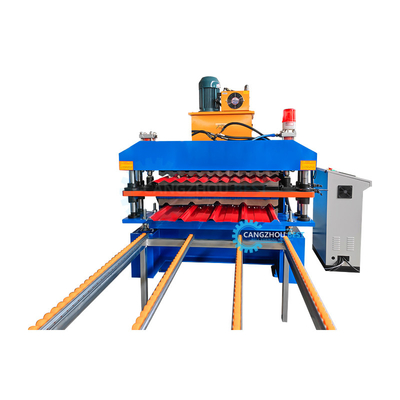 Máquina de moldagem de telhado de metal de camada dupla de dois perfis em um rolo 5.5 kW Potência