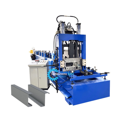 Automaticamente Czu Purlin perfurando e cortando máquina de formação de rolos