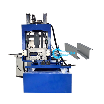Plc Control C Z U Máquina de moldagem de rolos de purlin Perfurando e cortando hidráulico