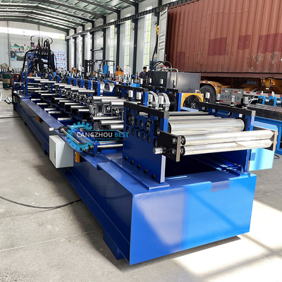 Plc Control C Z U Máquina de moldagem de rolos de purlin Perfurando e cortando hidráulico