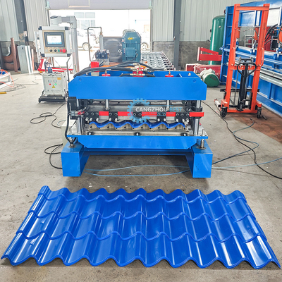 México Design Popular Roofing Tile Roll Forming Machine Guia Hidráulico Pilar 3D Cutter Espanhol