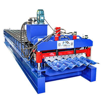 3.5T Metal Roof Tile Roll Forming Machine com 9-11 fileiras Roller Cr12 Blade de corte