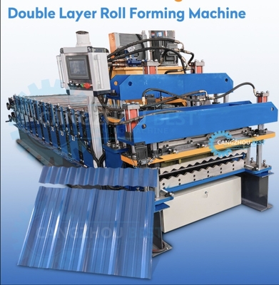 3.5T Transmissão de cadeia 1000 mm Roof Tile Roll Forming Machine