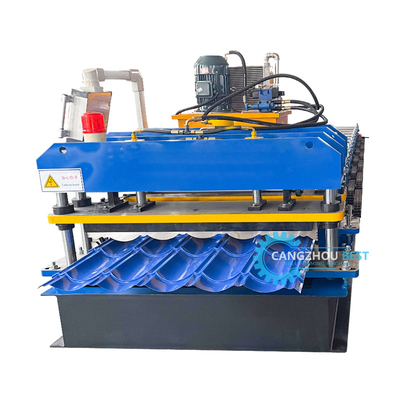 Color Steel PLC Control Pressão e corte hidráulico Zee Roof Tile Roll Forming Machine