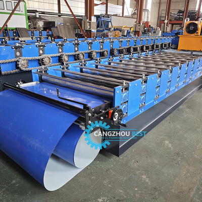 Color Steel PLC Control Pressão e corte hidráulico Zee Roof Tile Roll Forming Machine