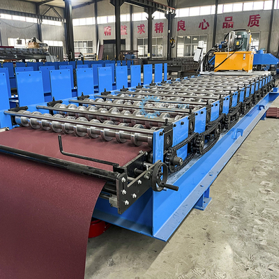 Construção de telhados de azulejos de longa duração 22 passos Rollers Roof Tile Roll Forming Machine com Cr12 Blade