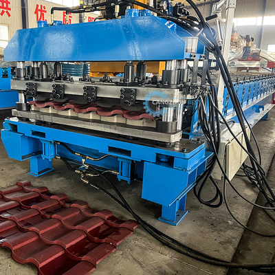 Sistema de controlo PLC 22passos Rollers Profil de aço Roofing Tile Roll Forming Machine