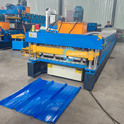 Perú Popular Tr4&amp;Tr5 Dupla camada de aço de perfil galvanizado revestimento de zinco Roof Roll Forming Machine