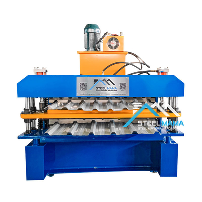 5.5Kw Potência do motor principal Máquina de folha de telhado de camada dupla 8-12m/min Velocidade de formação para telhados duráveis