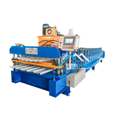 5.5Kw Potência do motor principal Máquina de folha de telhado de camada dupla 8-12m/min Velocidade de formação para telhados duráveis