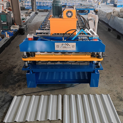 5.5Kw Potência do motor principal Máquina de folha de telhado de camada dupla 8-12m/min Velocidade de formação para telhados duráveis