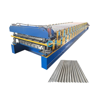 Máquina de moldagem de rolos de camada dupla com controle PLC para espessura de material de 0,25-0,6 mm