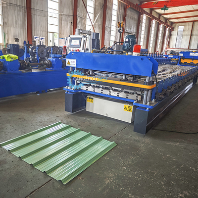Máquina de moldagem de rolos de folha trapezoidal de telhado de aço galvanizado de 1050 mm