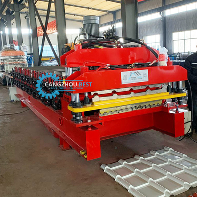 PPGI Máquina de moldagem de rolos de dupla camada Inverter Delta automático