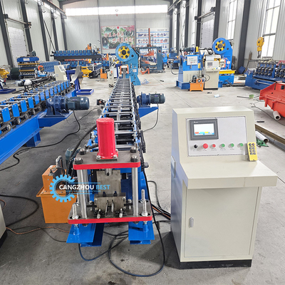 Máquina de Conformação de Rolo para Perfis Verticais de Prateleiras com Controle PLC em Aço Galvanizado