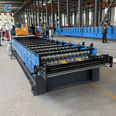 Fabricação de máquina formadora de rolos para telhas onduladas de aço galvanizado