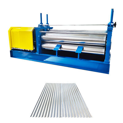 Máquina formadora de rolos de telhas onduladas de cilindro de material fino de 0,12-0,3 mm com sistema de controle PLC e rolos de aço 45#