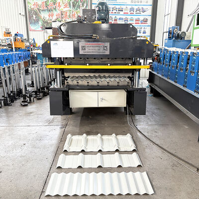Máquina de fabricação de telhados de aço de dois andares