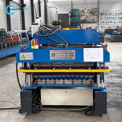 Máquina perfiladeira de dupla camada para chapas trapezoidais e onduladas