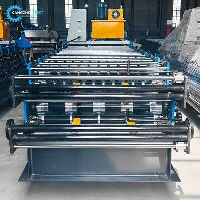 Máquina formadora de rolos de camada dupla para painéis de telhado e parede Máquina formadora de aço colorida de dupla camada multifuncional